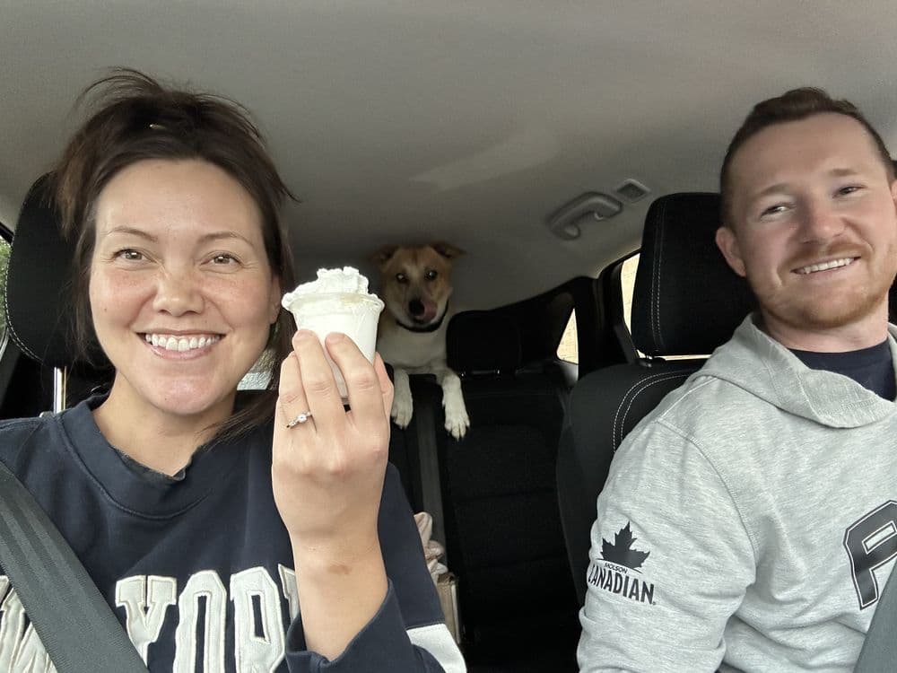 Car ride with the dog and an ice cream
