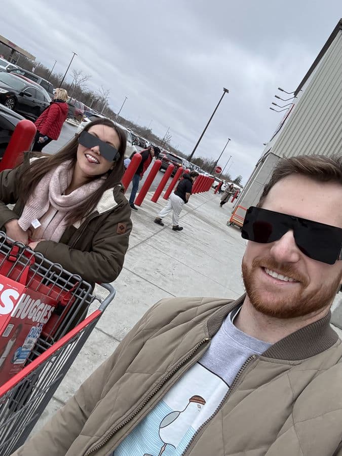 A shopping-cart selfie